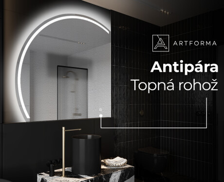 Moderní LED Půlkruhové Zrcadlo - Stylové Osvětlení pro Koupelnu X223 #8