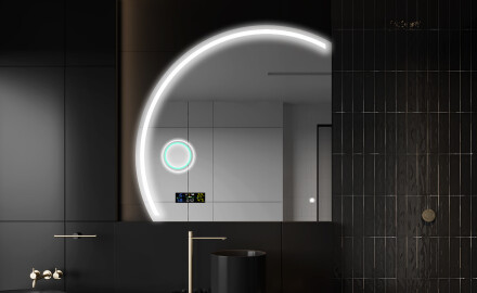 Moderní LED Půlkruhové Zrcadlo - Stylové Osvětlení pro Koupelnu X223