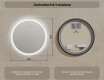 Kulaté zrcadlo s LED osvětlením 60cm s chladnou barvou LED 7000K, teplou barvou 3000K nebo neutrální barvou 4500K #7