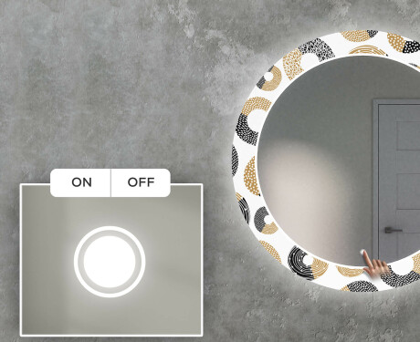 Kulaté Dekorativní zrcadlo s LED osvětlením do obývacího pokoje - Donuts #4
