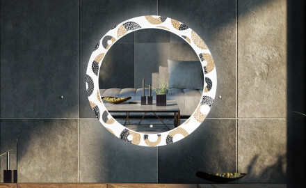 Kulaté Dekorativní zrcadlo s LED osvětlením do obývacího pokoje - Donuts