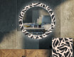 Kulaté Dekorativní zrcadlo s LED osvětlením do obývacího pokoje - Lines #1