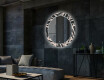 Kulaté Dekorativní zrcadlo s LED osvětlením do obývacího pokoje - Lines #2
