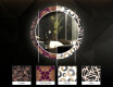 Kulaté Dekorativní zrcadlo s LED osvětlením do obývacího pokoje - Lines #6
