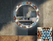 Kulaté Dekorativní zrcadlo s LED osvětlením do obývacího pokoje - Color Triangles