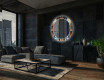 Kulaté Dekorativní zrcadlo s LED osvětlením do obývacího pokoje - Color Triangles #12
