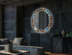 Kulaté Dekorativní zrcadlo s LED osvětlením do obývacího pokoje - Color Triangles #2
