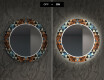 Kulaté Dekorativní zrcadlo s LED osvětlením do obývacího pokoje - Color Triangles #7