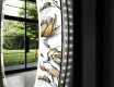 Kulaté Dekorativní zrcadlo s LED osvětlením do předsíně - Golden Flowers #11