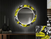 Kulaté Dekorativní zrcadlo s LED osvětlením do předsíně - Gold Jungle