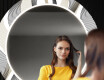 Kulaté Dekorativní zrcadlo s LED osvětlením do předsíně - Waves #12