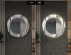 Kulaté Dekorativní zrcadlo s LED osvětlením do předsíně - Waves #7