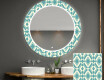 Kulaté dekorativní zrcadlo s LED osvětlením do koupelny - Abstract Seamless #1