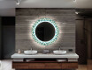 Kulaté dekorativní zrcadlo s LED osvětlením do koupelny - Abstract Seamless #12