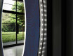 Kulaté dekorativní zrcadlo s LED osvětlením do koupelny - Blue Drawing #11