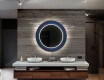 Kulaté dekorativní zrcadlo s LED osvětlením do koupelny - Blue Drawing #12