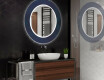 Kulaté dekorativní zrcadlo s LED osvětlením do koupelny - Blue Drawing #2