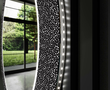 Kulaté dekorativní zrcadlo s LED osvětlením do koupelny - Dotts #11