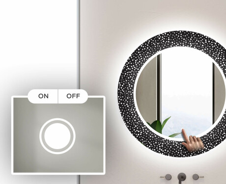 Kulaté dekorativní zrcadlo s LED osvětlením do koupelny - Dotts #4