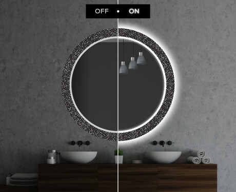 Kulaté dekorativní zrcadlo s LED osvětlením do koupelny - Dotts #7