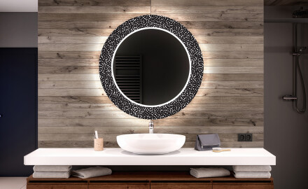 Kulaté dekorativní zrcadlo s LED osvětlením do koupelny - Dotts