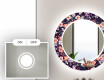Kulaté dekorativní zrcadlo s LED osvětlením do koupelny - Elegant Flowers #4