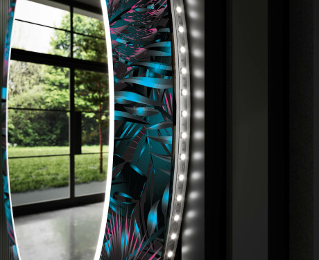 Kulaté dekorativní zrcadlo s LED osvětlením do koupelny - Fluo Tropic #11