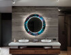 Kulaté dekorativní zrcadlo s LED osvětlením do koupelny - Fluo Tropic #12