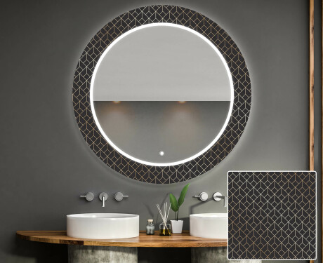 Kulaté dekorativní zrcadlo s LED osvětlením do koupelny - Golden Lines