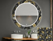 Kulaté dekorativní zrcadlo s LED osvětlením do koupelny - Goldy Palm #1