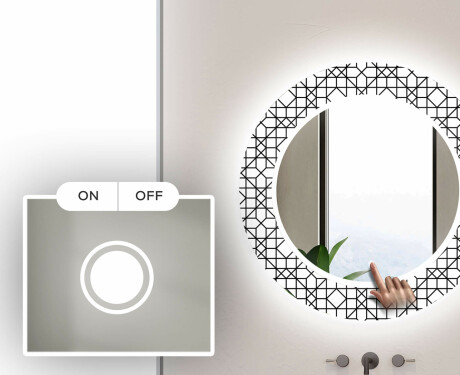 Kulaté dekorativní zrcadlo s LED osvětlením do koupelny - Industrial #4