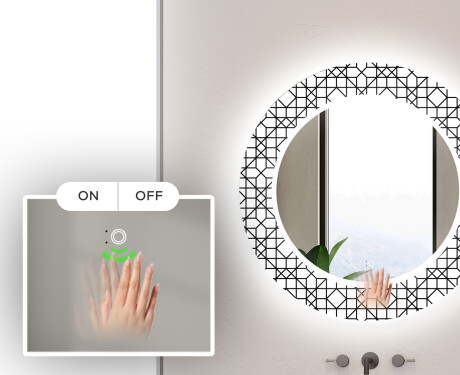 Kulaté dekorativní zrcadlo s LED osvětlením do koupelny - Industrial #5