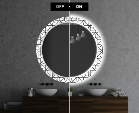 Kulaté dekorativní zrcadlo s LED osvětlením do koupelny - Industrial #7
