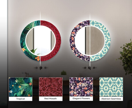 Kulaté dekorativní zrcadlo s LED osvětlením do koupelny - Microcircuit #6