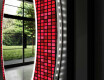 Kulaté dekorativní zrcadlo s LED osvětlením do koupelny - Red Mosaic #11