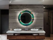 Kulaté dekorativní zrcadlo s LED osvětlením do koupelny - Tropical #12
