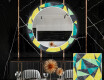Kulaté Dekorativní zrcadlo s LED osvětlením do jídelny - Abstract Geometric #1