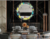 Kulaté Dekorativní zrcadlo s LED osvětlením do jídelny - Abstract Geometric #12