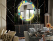 Kulaté Dekorativní zrcadlo s LED osvětlením do jídelny - Abstract Geometric #2