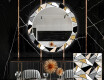 Kulaté Dekorativní zrcadlo s LED osvětlením do jídelny - Marble Pattern #1