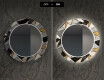 Kulaté Dekorativní zrcadlo s LED osvětlením do jídelny - Marble Pattern #7