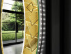 Kulaté Dekorativní zrcadlo s LED osvětlením do předsíně - Gold Triangles #11