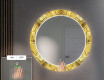 Kulaté Dekorativní zrcadlo s LED osvětlením do předsíně - Gold Triangles #5