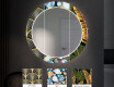 Kulaté Dekorativní zrcadlo s LED osvětlením do předsíně - Gold Triangles #6