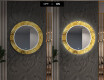 Kulaté Dekorativní zrcadlo s LED osvětlením do předsíně - Gold Triangles #7