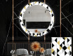 Kulaté Dekorativní zrcadlo s LED osvětlením do jídelny - Geometric Patterns #1