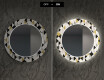 Kulaté Dekorativní zrcadlo s LED osvětlením do jídelny - Geometric Patterns #7