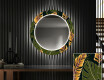 Kulaté Dekorativní zrcadlo s LED osvětlením do předsíně - Botanical Flowers