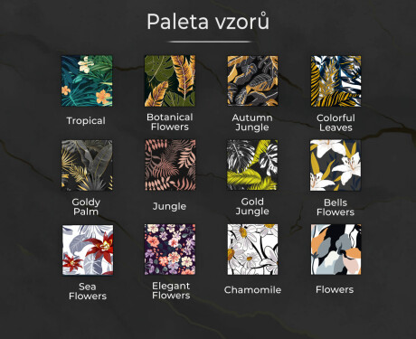 Kulaté Dekorativní zrcadlo s LED osvětlením do jídelny - Golden Leaves #8