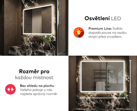 Koupelnové zrcadlo s LED podsvícením L146 #5